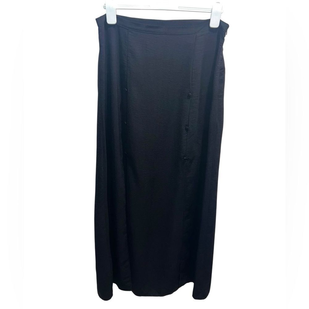 ASOS Black Midi Skirt Side Button Detail US 12